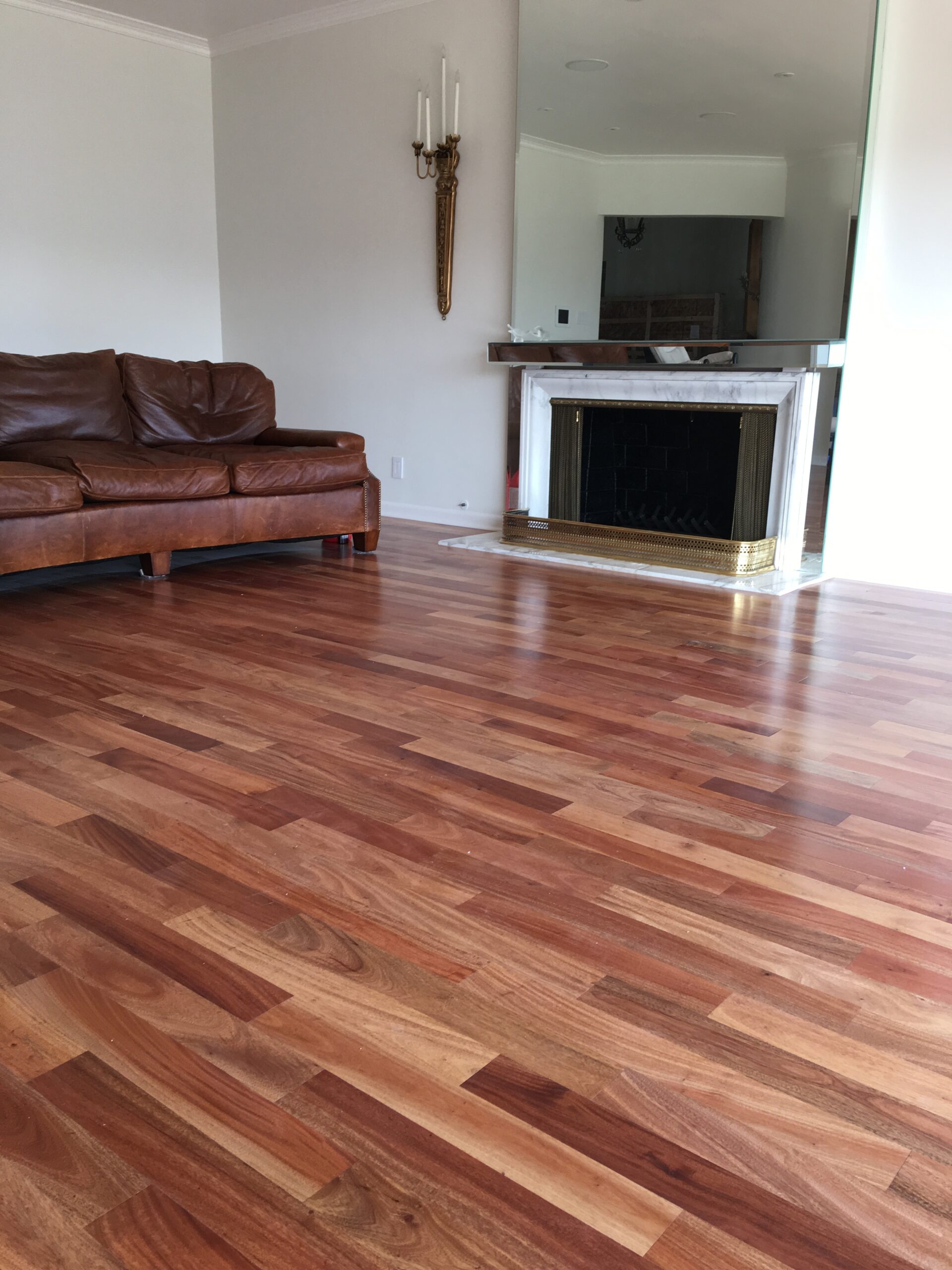 Brazilian Cherry Engineered Hardwood Floor Installation.