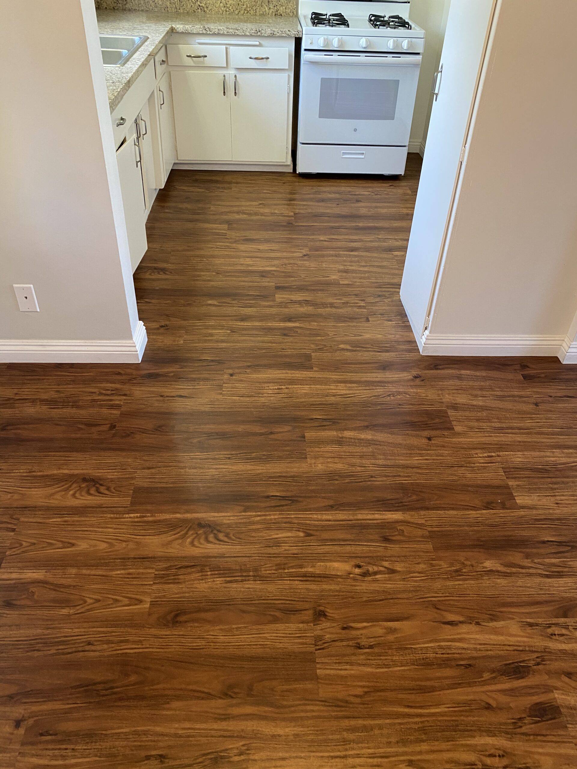 Luxury Vinyl Plank Water Proof Installation in Kitchen