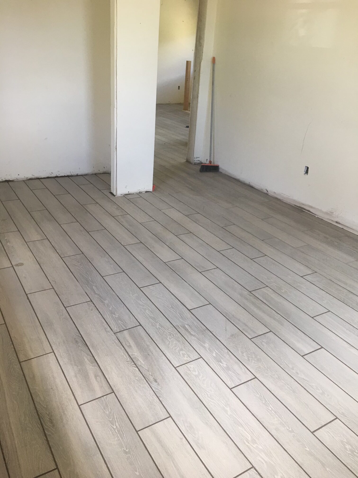 Light Grey Tile Installation